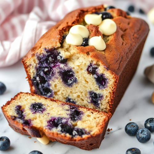 Blueberry White Chocolate Banana Bread