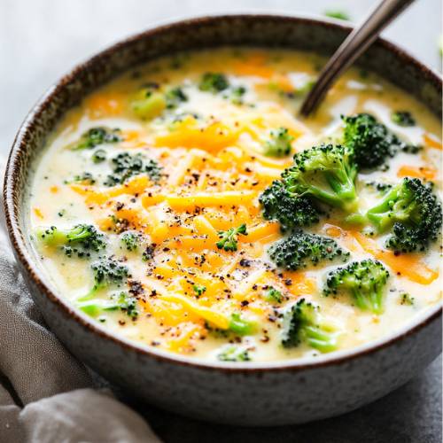 Broccoli Cheddar Soup – Warm, Cheesy Comfort in a Bowl!