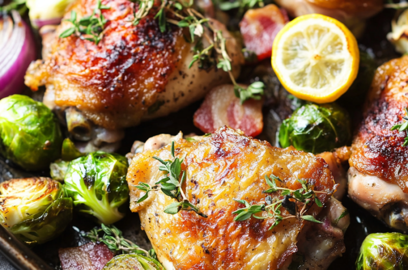 Chicken Thighs with Potatoes and Brussel Sprouts - The Ultimate Comfort Meal