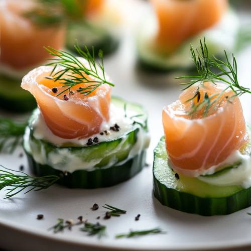 Smoked Salmon Cucumber Roll Ups