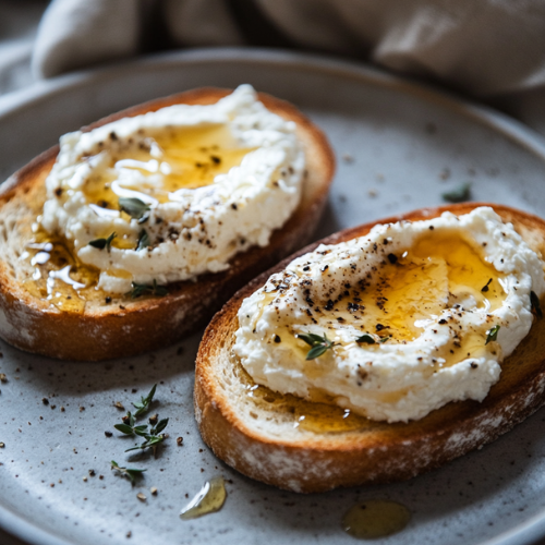 Pepper Ricotta Toast Whipped Ricotta Toast with Pesto Prawns | Easy High-Protein Brunch ...