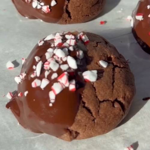 Easy Double Chocolate Peppermint Cookies with Candy Cane Crunch