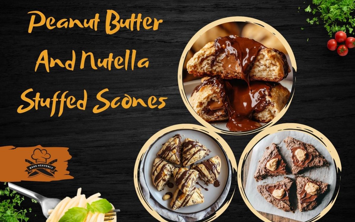 peanut butter and nutella stuffed scones